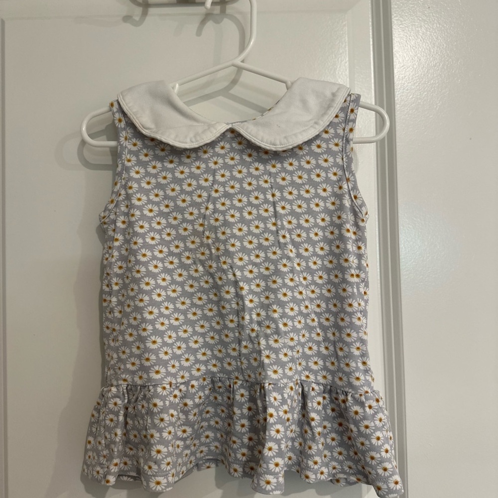 Lila and Hayes Floral Kids Tank Top with Peter Pan Collar